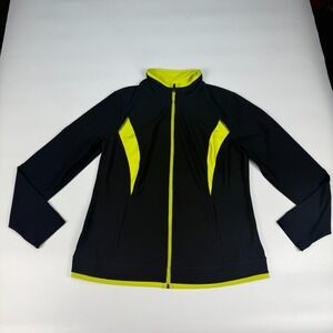 Xersion Performance Jacket Mens Large Black Integrated Hand Pockets Gym Training